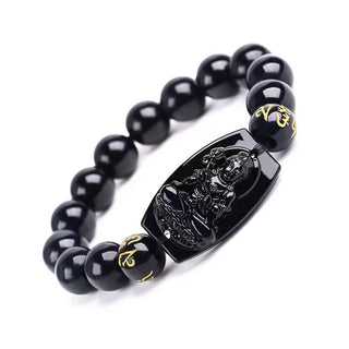 Buddha Gift Chinese Zodiac Obsidian Protection Bracelet