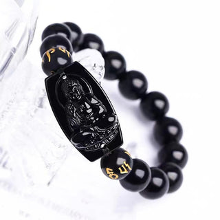 Buddha Gift Chinese Zodiac Obsidian Protection Bracelet