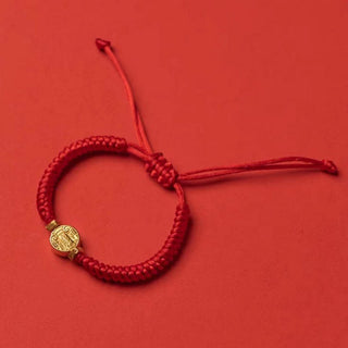 Buddha Gift Five Directions Gods of Wealth Handmade Reincarnation Knot Protection String Braid Bracelet