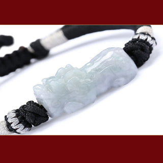Buddha Gift Handmade Natural Jade PiXiu Luck Prosperity Braided String Bracelet
