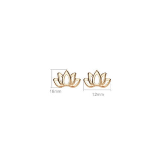 Buddha Gift 925 Sterling Silver Lotus Flower Blessing Earrings