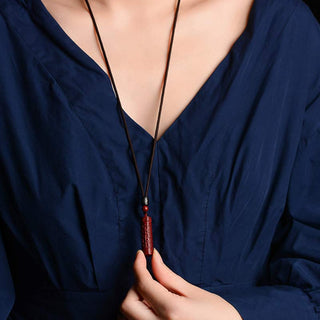 Buddha Gift Tibetan Cinnabar Mantra Concentration String Necklace