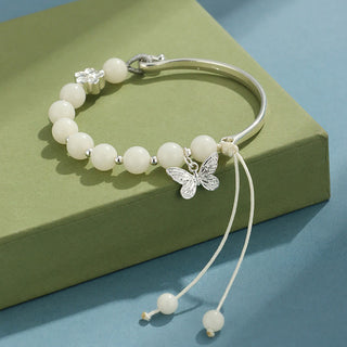 Buddha Gift Bodhi Seed Butterfly Lotus Luck Wealth Bracelet Bangle