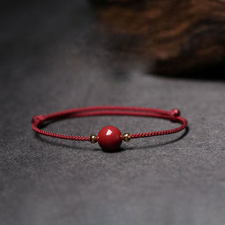 Buddha Gift Natural Lucky Cinnabar Bead Blessing String Bracelet Anklet