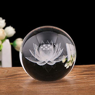 Buddha Gift White Crystal Dragon Lotus Blessing Decoration