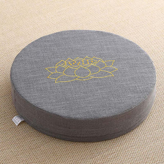 Buddha Gift Lotus Embroidery Cotton Linen Meditation Seat Cushion