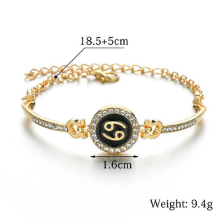 12 Constellations of the Zodiac Rhinestone Chain Adjustable Bracelet (Extra 30% Off | USE CODE: FS30)