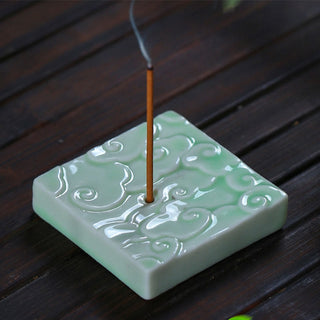 Buddha Gift Mini Auspicious Clouds Design Healing Stick Ceramic Small Incense Burner Decoration