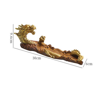 Buddha Gift Dragon Protection Ceramic Stick Incense Burner Decoration