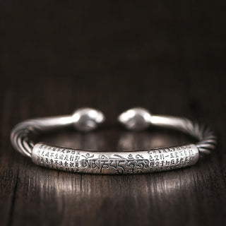Buddha Gift Tibetan Om Mani Padme Hum Heart Sutra Purity Cuff Bracelet