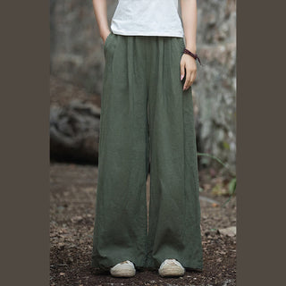 Buddha Gift Retro Wide Leg Pants Casual Women's Yoga Pants With Pockets