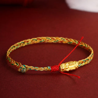Buddha Gift Year of the Dragon Handmade Colorful Dragon Carved Success Braided Bracelet