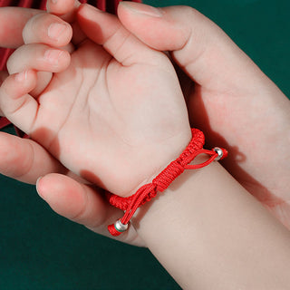 Buddha Gift 925 Sterling Silver Handmade Fu Character Lucky Money Bag Chinese Lock Charm Bell Lotus Copper Coin King Kong Knot Braided Kids Bracelet