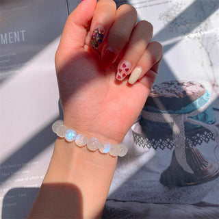 Buddha Gift Natural Moonstone Lotus Love Bracelet