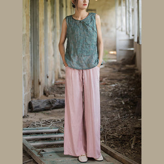 Buddha Gift Plain Wide Leg Pants Dance Women's Yoga Pants With Pockets