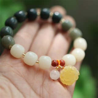 Buddha Gift Gradient Bodhi Seed Amber Lotus Peace Bracelet