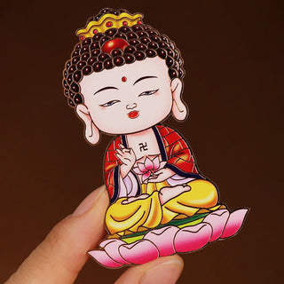 Buddha Gift Chinese Zodiac Natal Buddha Blessing Wealth Fortune Fridge Phone Sticker