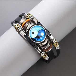 Buddha Gift Yin Yang Leather Balance Bracelet