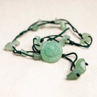 Buddha Gift Amethyst Pink Crystal Green Aventurine Rose Inner Peace Healing Anklet