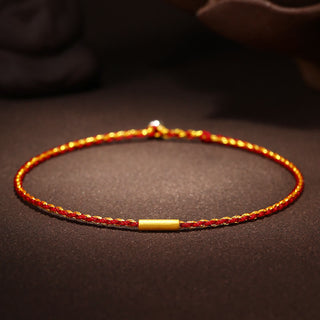 Buddha Gift 999 Gold Bead Handmade Four Thread Wishful Knots Braided Protection Bracelet