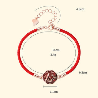 Buddha Gift 925 Sterling Silver Luck Koi Fish Color Change Wealth Handcrafted Braided Bracelet