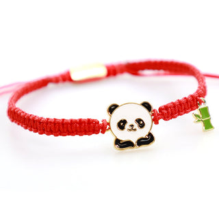 Buddha Gift Tibetan Handmade Panda Bamboo Lucky Red String Bracelet