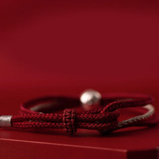 Buddha Gift 925 Sterling Silver Tibetan Zakiram Goddess of Wealth Luck Rope Bracelet