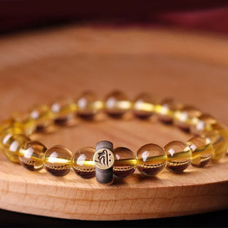 Buddha Gift 925 Sterling Silver Chinese Zodiac Natal Buddha Citrine Protection Bracelet