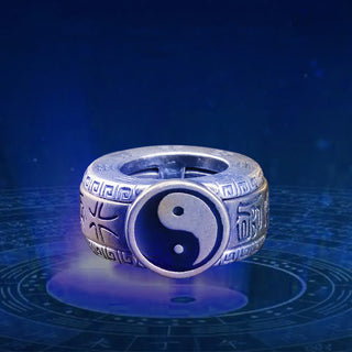 Buddha Gift 925 Sterling Silver Black Obsidian White Shell Yin Yang Strength Bracelet