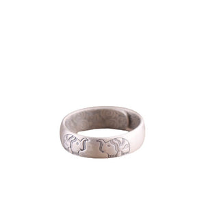 Buddha Gift 999 Sterling Silver Lotus Elephant Six True Words Blessing Ring