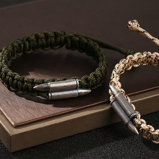 Buddha Gift 925 Sterling Silver Bullet Design Braided Rope Bracelet