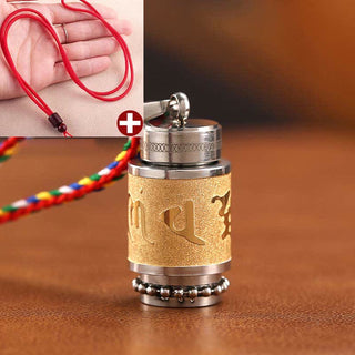 Buddha Gift Tibet Om Mani Padme Hum Shurangama Mantra Titanium Steel Wisdom Amulet Necklace Pendant