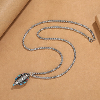 Buddha Gift Tibetan Om Mani Padme Hum Purity Rotatable Necklace Pendant