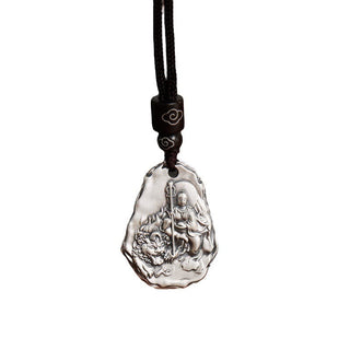 Buddha Gift 999 Sterling Silver Ksitigarbha Buddha Zakiram Goddess Necklace Pendant