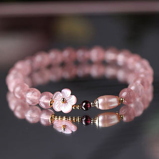 Buddha Gift Strawberry Quartz Peach Blossom Love Bracelet