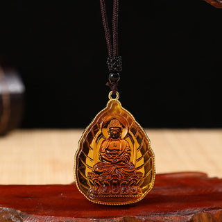 Buddha Gift Tibetan Buddha Liuli Crystal Serenity Necklace Pendant
