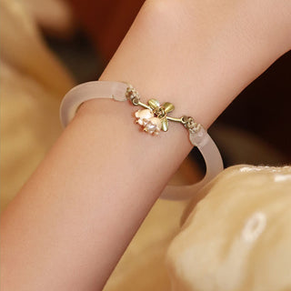Buddha Gift Lily of the Valley Flower Happiness Strength Bracelet Bangle