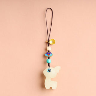 Buddha Gift Mini Cute Deer Glowstone Luminous Lucky Deer Energy Key Chain Phone Car Hanging Decoration