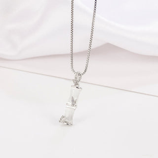 Buddha Gift Chalcedony Bamboo Pattern Harmony Necklace Pendant