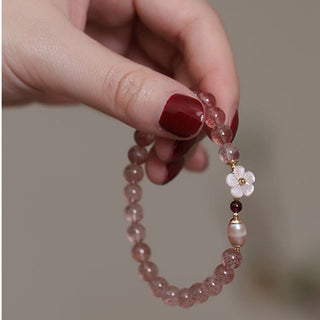Buddha Gift Strawberry Quartz Peach Blossom Love Bracelet