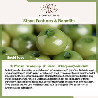 Buddha Gift Cyan Bodhi Seed Dzi Bead Wisdom Peace Triple Wrap Bracelet