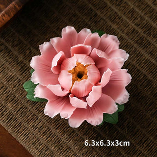 Buddha Gift Tibetan Lotus Blessing Ceramic Stick Incense Burner Decoration