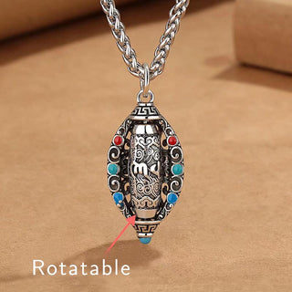 Buddha Gift Tibetan Om Mani Padme Hum Purity Rotatable Necklace Pendant