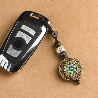 Buddha Gift Tibetan Om Mani Padme Hum Bodhi Seed Peace Key Chain