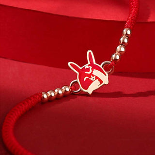 Buddha Gift 925 Sterling Silver Chinese Zodiac Luck Faith Discolor Red String Bracelet