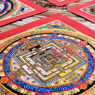 Buddha Gift Tibetan Handmade Thangka Mandala Painting Blind Box Random Color Pattern
