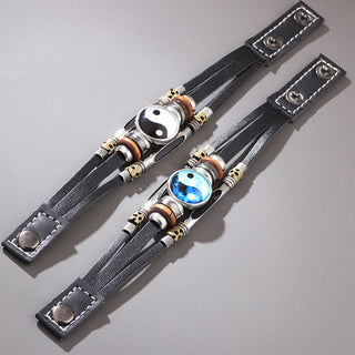 Buddha Gift Yin Yang Leather Balance Bracelet