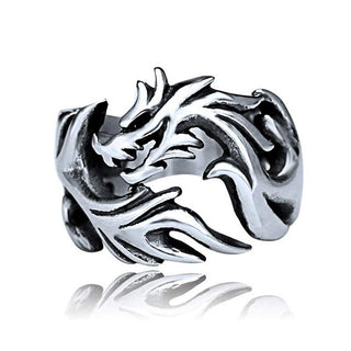 Buddha Gift Dragon Pattern Protection Strength Adjustable Ring