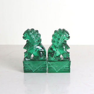 Buddha Gift 2Pcs Lion Statue Courage Strength Resin Home Office Decoration