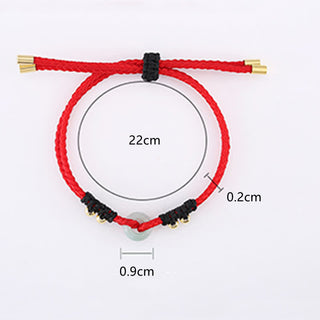 Buddha Gift Round Peace Buckle Jade Abundance Wealth String Bracelet